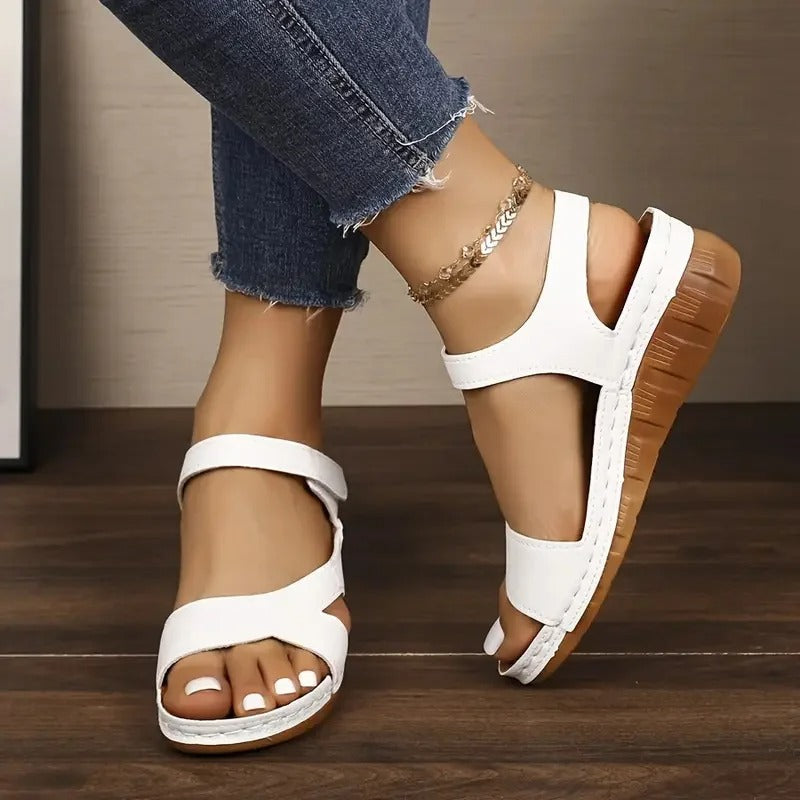 Elegant Cross-Strap Wedge Sandals