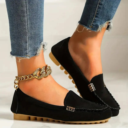 Women’s Classic Loafers with Metallic Detail