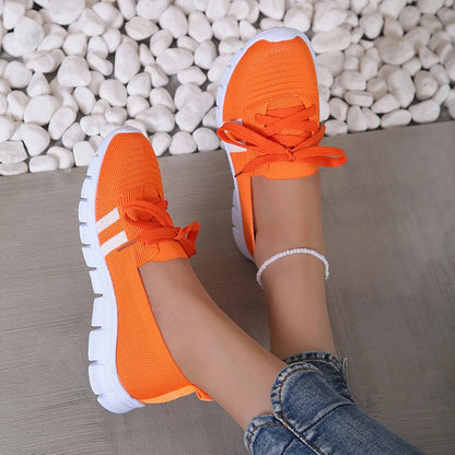 Striped Knit Walking Sneakers for Women