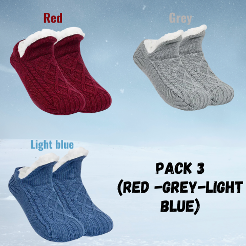 Thermal Non-Slip Lined Slipper Socks