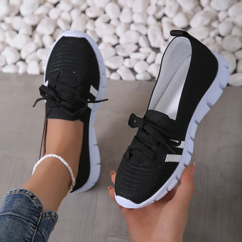 Striped Knit Walking Sneakers for Women