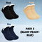 Pack (Black-Peach-Blue)