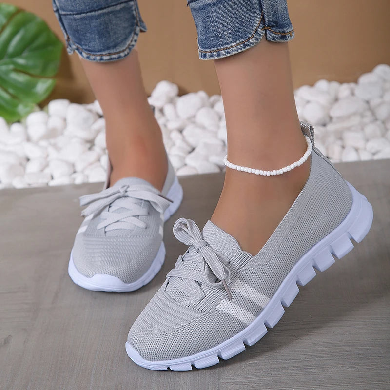 Striped Knit Walking Sneakers for Women