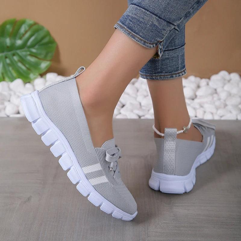 Striped Knit Walking Sneakers for Women