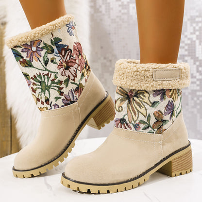 Women’s Winter Embroidered Snow Boots