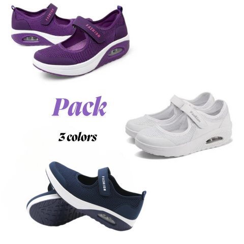 Women's stretchable breathable lightweight walking shoes
