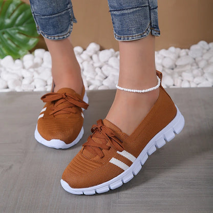 Striped Knit Walking Sneakers for Women