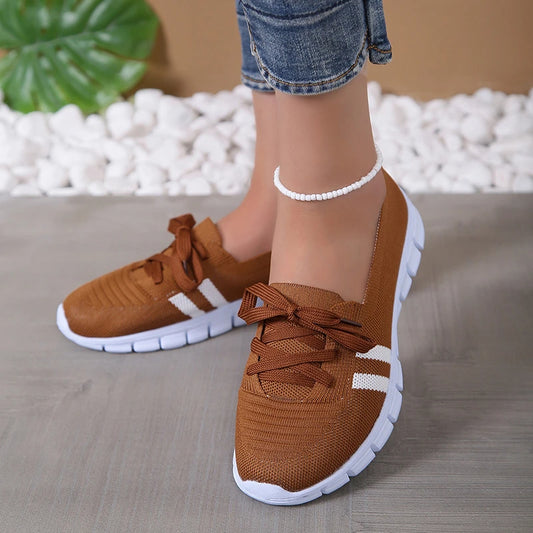 Striped Knit Walking Sneakers for Women