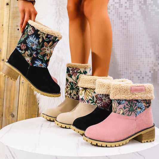 Women’s Winter Embroidered Snow Boots