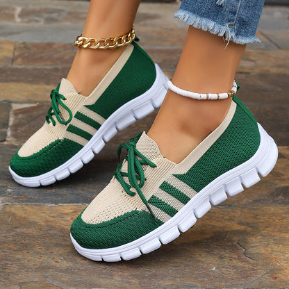 Striped Knit Walking Sneakers for Women