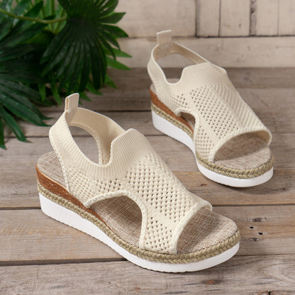 Women’s Breathable Knit Wedge Sandals
