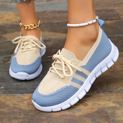 Striped Knit Walking Sneakers for Women