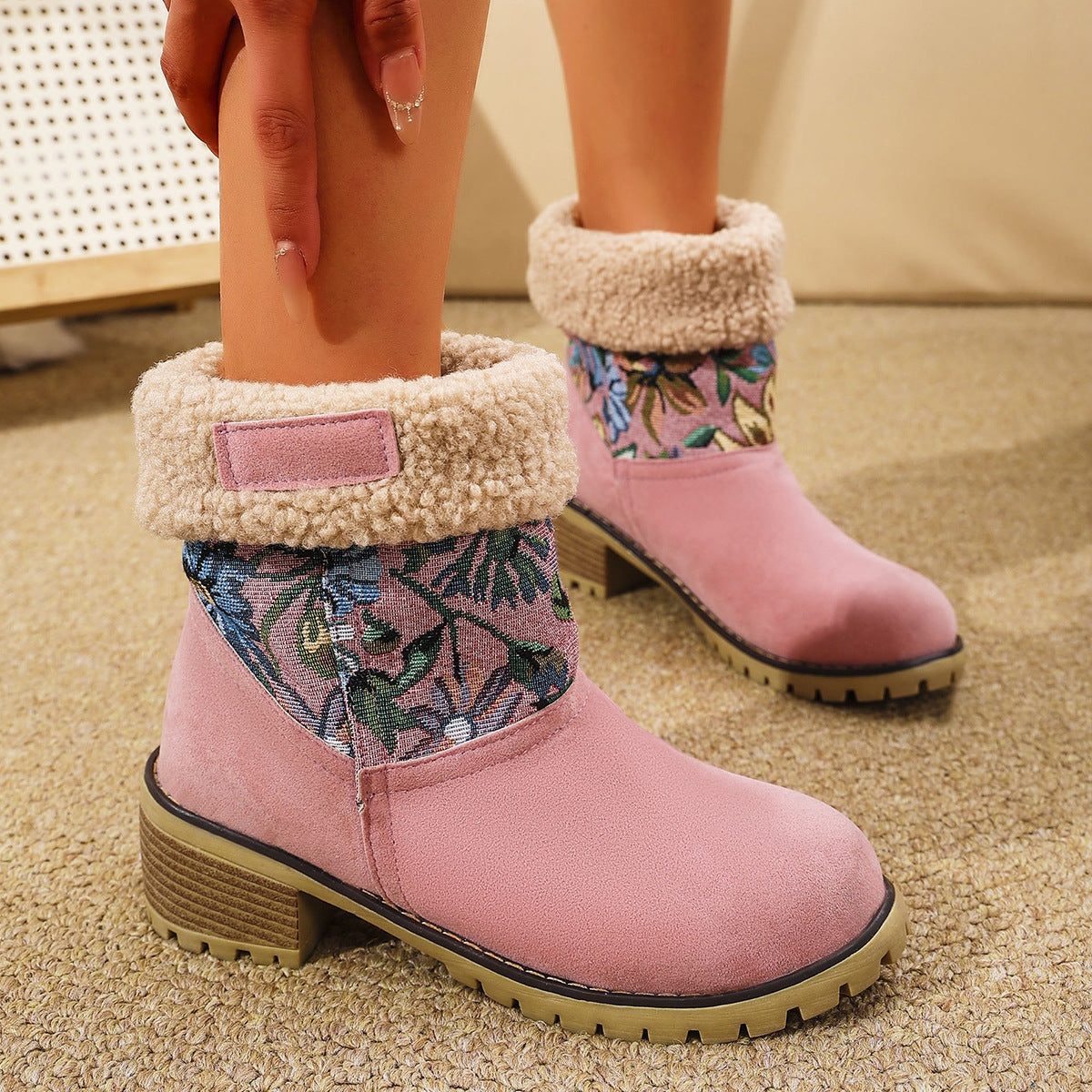 Women’s Winter Embroidered Snow Boots