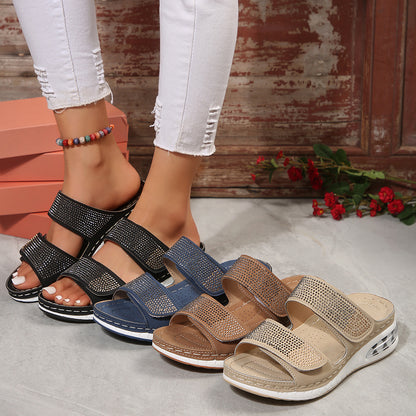 Women’s Rhinestone Comfort Slide Sandals