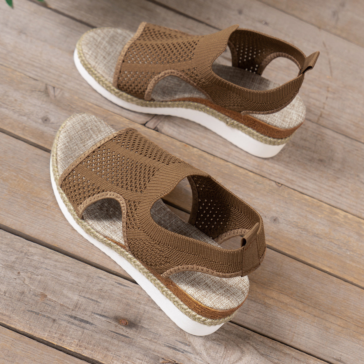 Women’s Breathable Knit Wedge Sandals