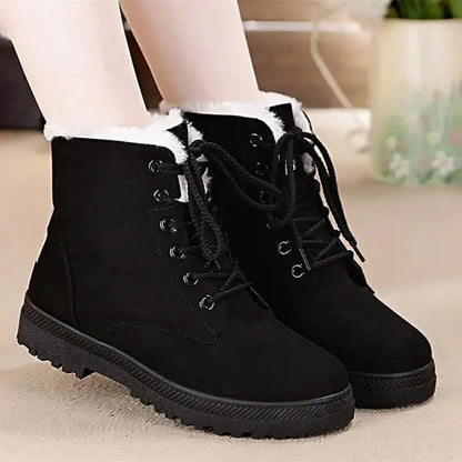 Comfortable and Warm Winter Lace-up Boots for Women