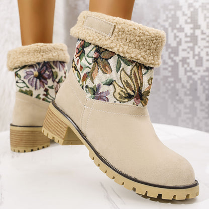 Women’s Winter Embroidered Snow Boots