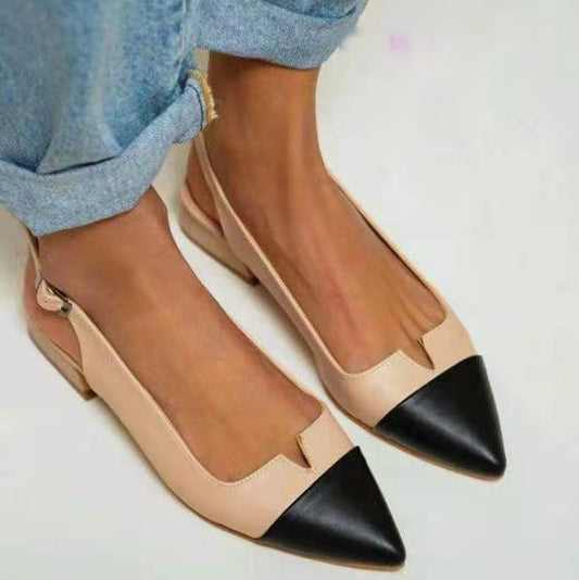 Elegant Two-Tone Slingback Flats – Chic Parisian Style