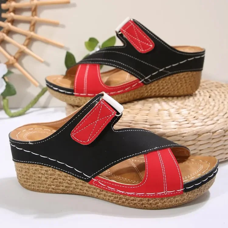 Thick-Heeled Block Beach Slippers for Women