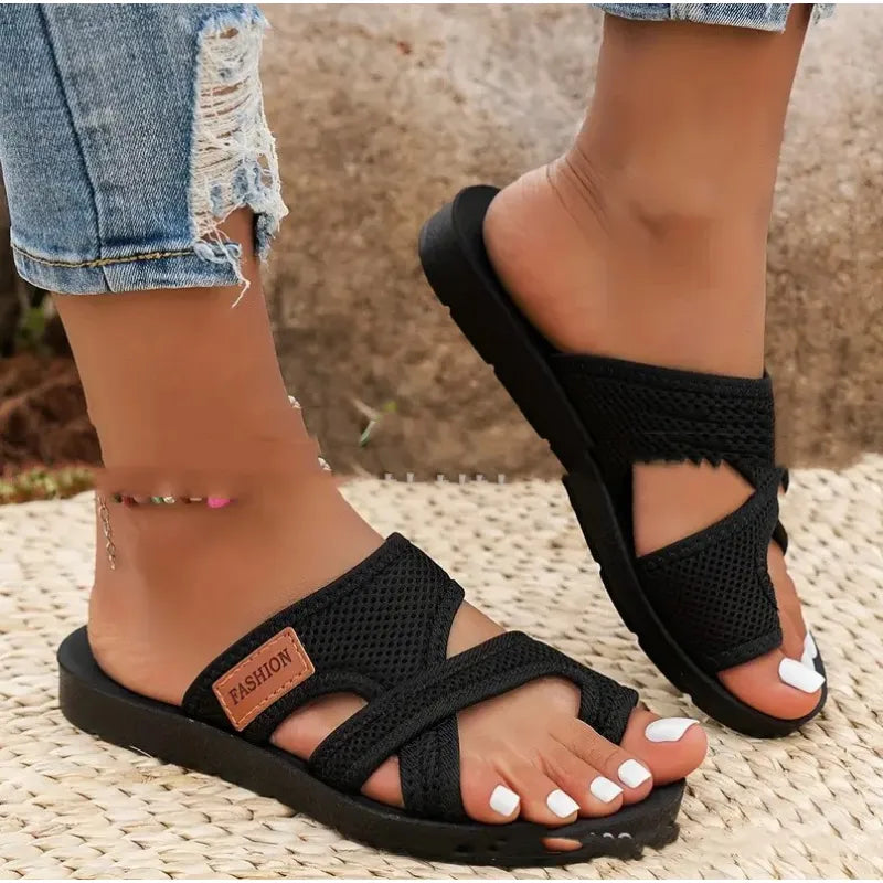 Mesh Slide Sandals for Women