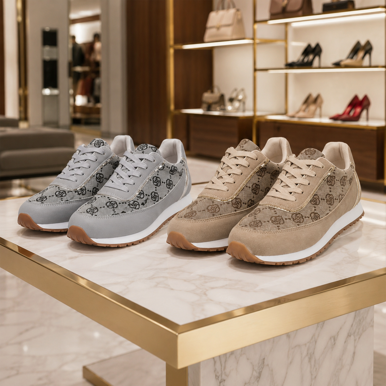 Chic Monogram Sneakers – Casual Elegance