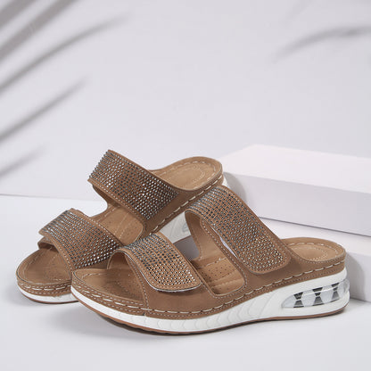 Women’s Rhinestone Comfort Slide Sandals