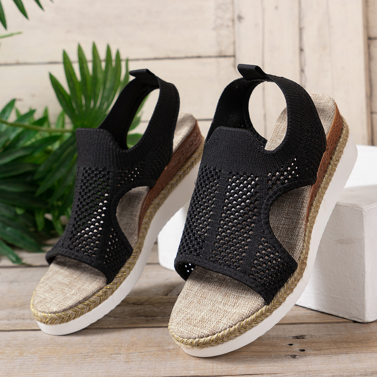 Women’s Breathable Knit Wedge Sandals