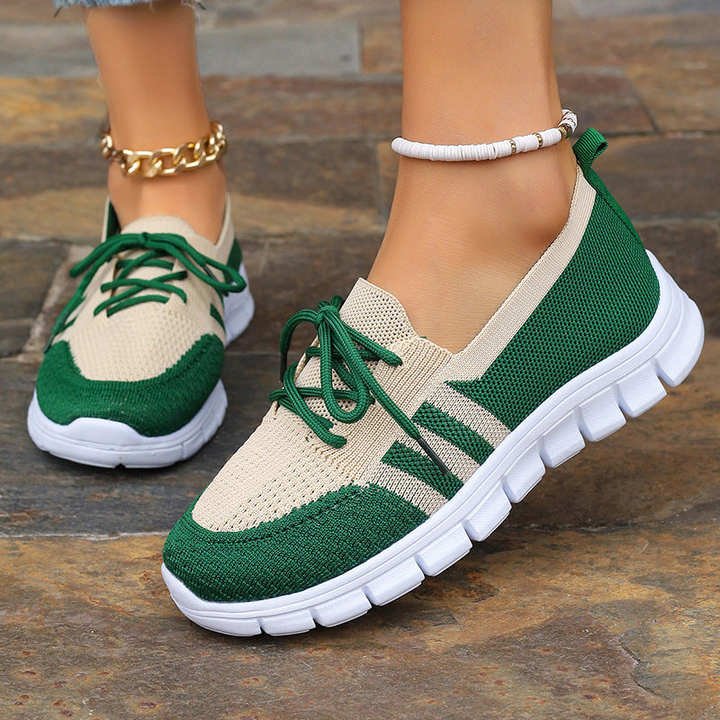 Striped Knit Walking Sneakers for Women