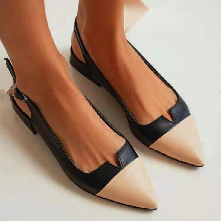 Elegant Two-Tone Slingback Flats – Chic Parisian Style