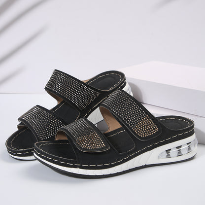 Women’s Rhinestone Comfort Slide Sandals