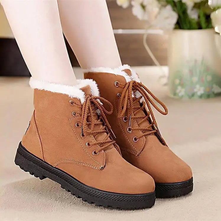 Comfortable and Warm Winter Lace-up Boots for Women