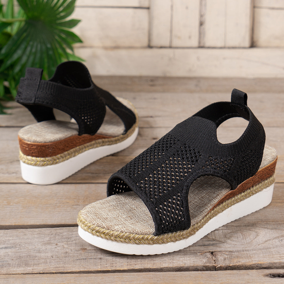 Women’s Breathable Knit Wedge Sandals