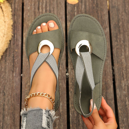 Comfort Platform Sandals with Elastic Strap