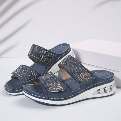 Women’s Rhinestone Comfort Slide Sandals