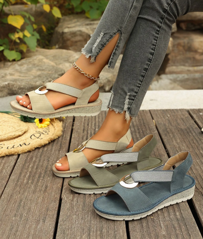 Comfort Platform Sandals with Elastic Strap