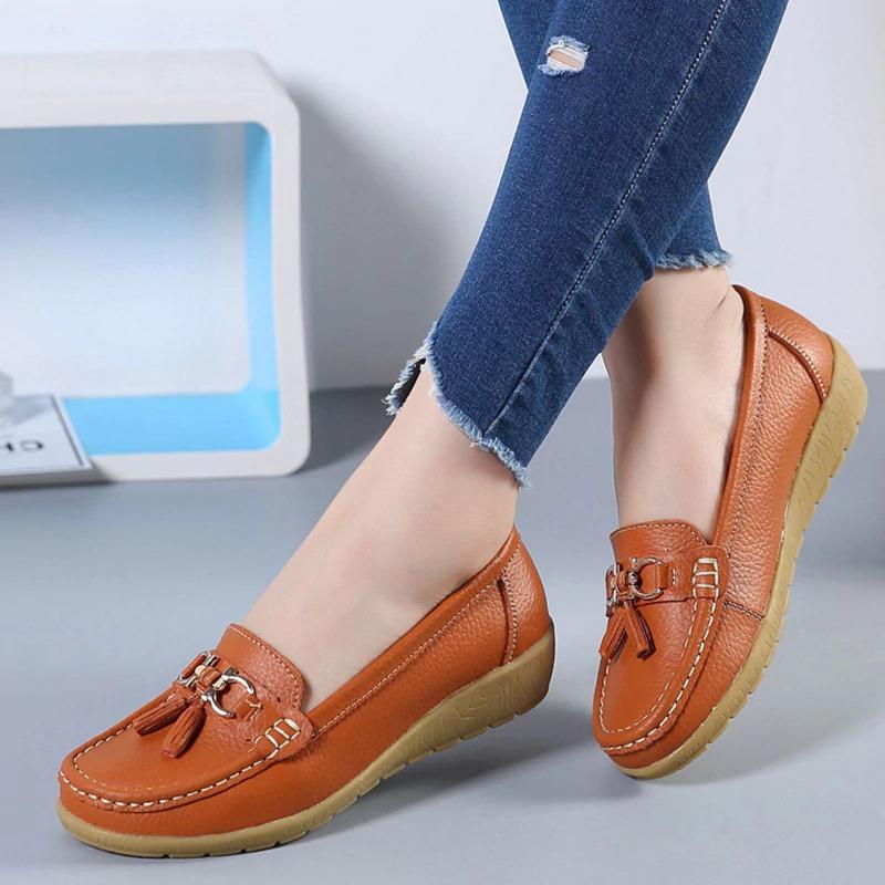 Leather Breathable Moccasins For Women's