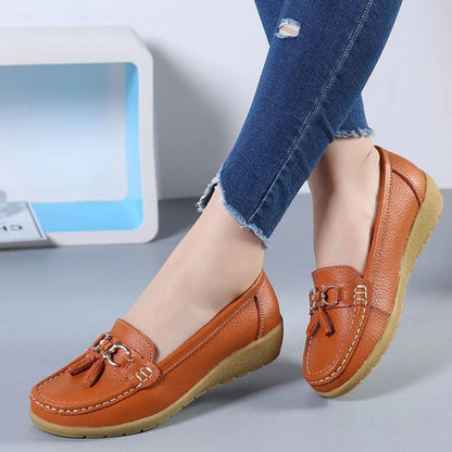Leather Breathable Moccasins For Women's