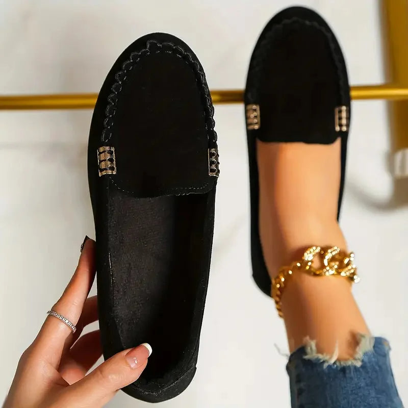 Women’s Classic Loafers with Metallic Detail