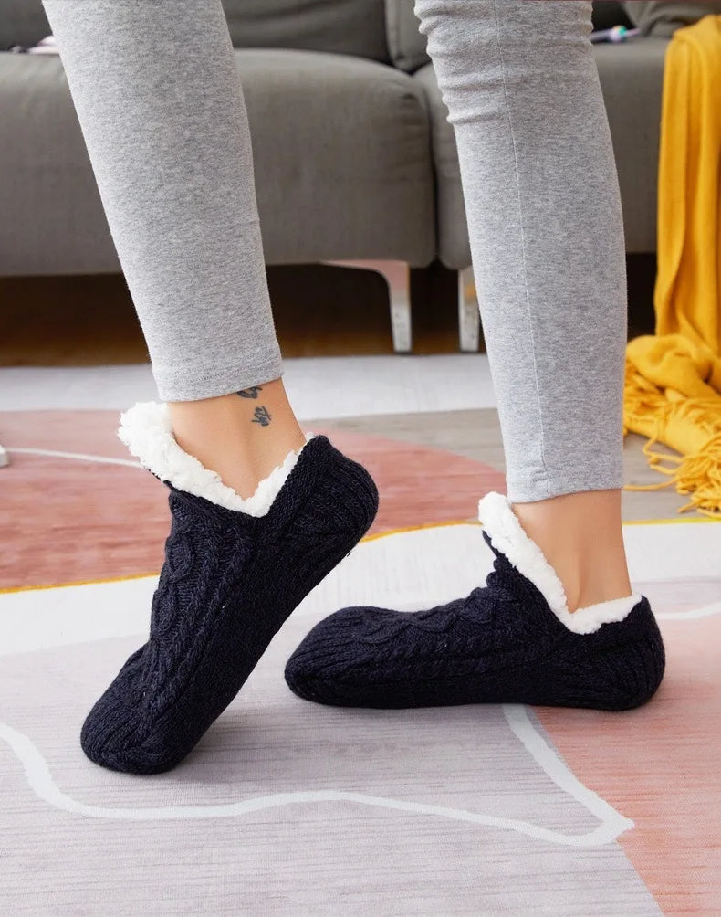 Thermal Non-Slip Lined Slipper Socks