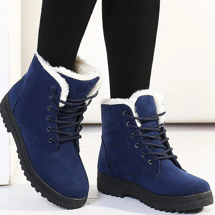 Comfortable and Warm Winter Lace-up Boots for Women
