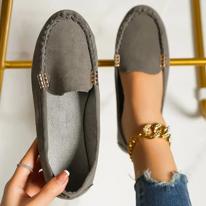 Women’s Classic Loafers with Metallic Detail